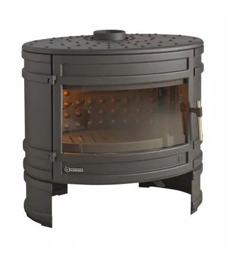 Poêle à bois Invicta Angor 12 kW – Fonte anthracite, grande vitre courbée, bûches 59 cm INVICTA