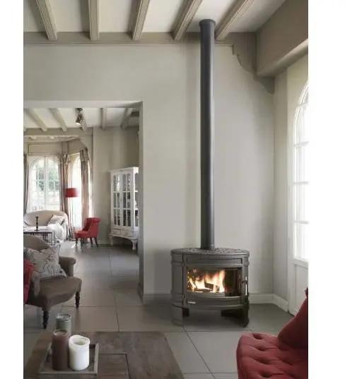 Poêle à bois Invicta Angor 12 kW – Fonte anthracite, grande vitre courbée, bûches 59 cm INVICTA