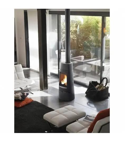 Poêle à bois Invicta Aratos 8 kW – Fonte anthracite, faible émission CO, bûches < 39 cm INVICTA