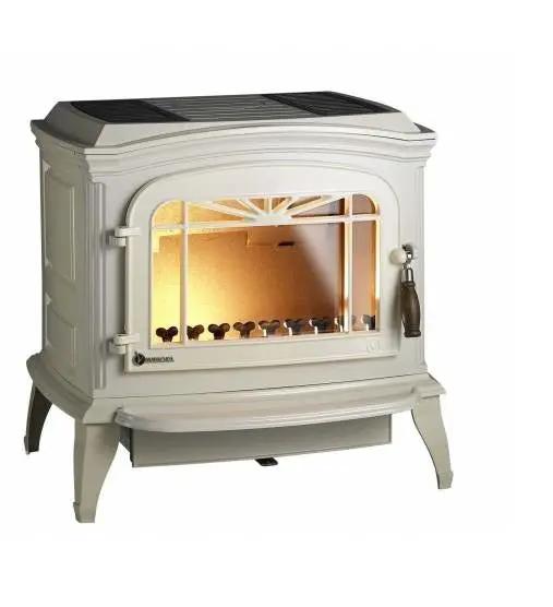 Poêle à bois INVICTA Bradford Émaillé – 9 kW – Fonte – Flamme Verte 7 – Rouge ou Ivoire – Made in France INVICTA