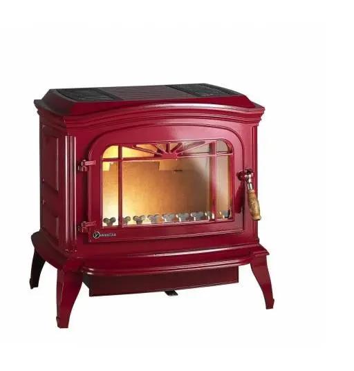 Poêle à bois INVICTA Bradford Émaillé – 9 kW – Fonte – Flamme Verte 7 – Rouge ou Ivoire – Made in France INVICTA