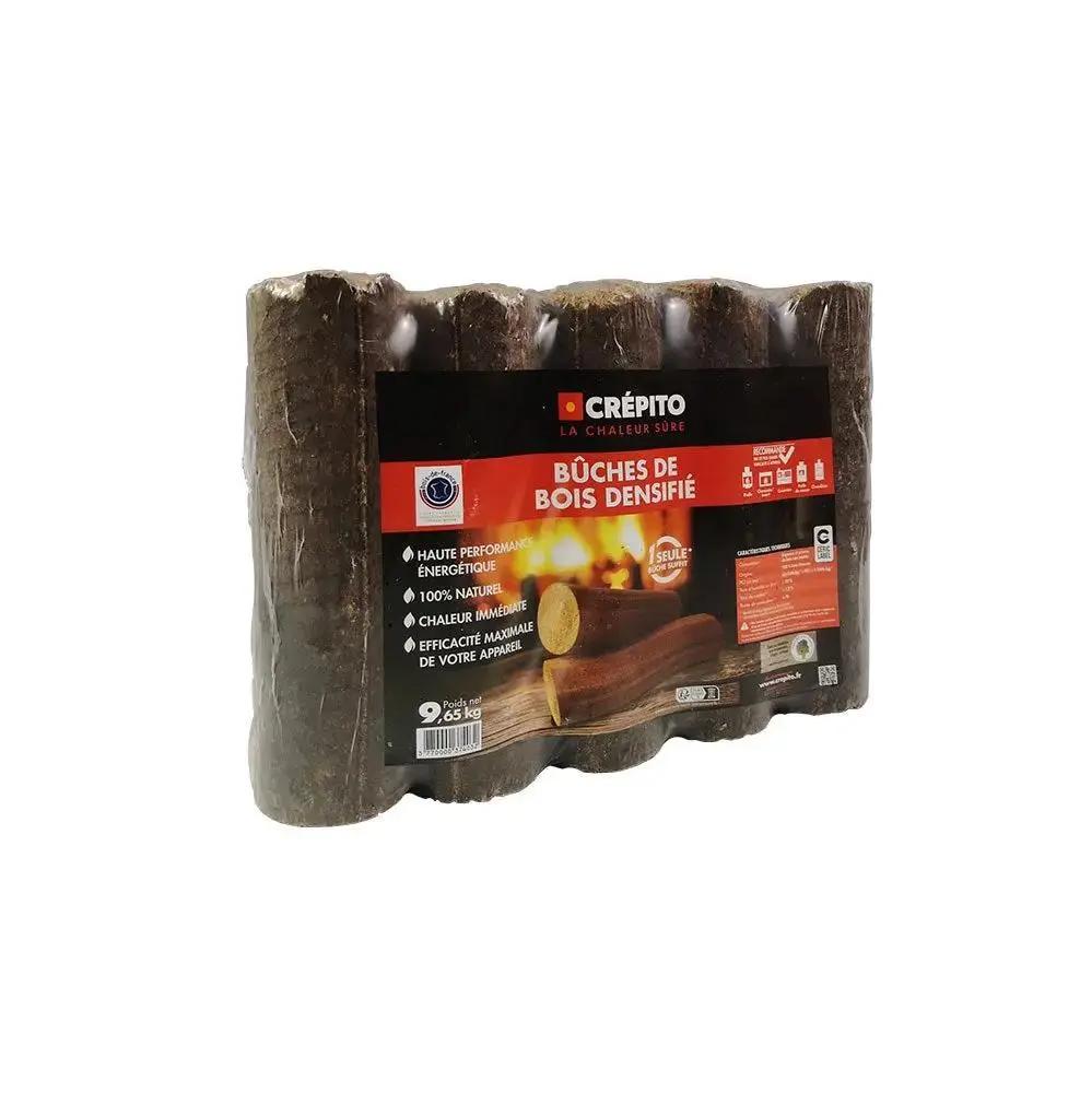 Bûches densifiées Ma Bûch’Hêtre – Pack de 5 – 100% hêtre naturel – Bois compressé haute performance Crépito