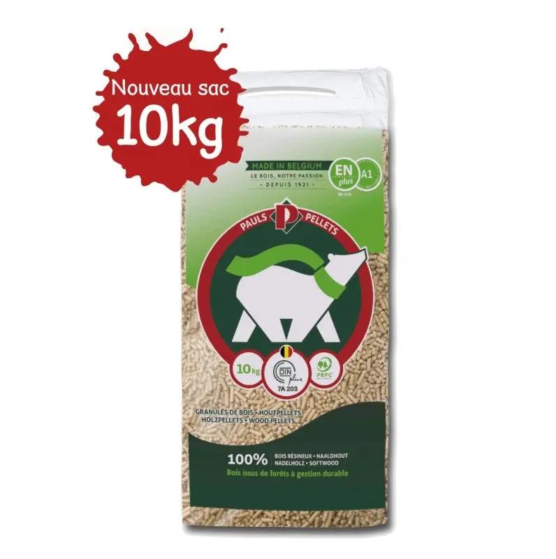 Granulés de bois PAULS Pellets – Palette 104 sacs de 10kg (1040kg) – DIN+ ENplus A1 – 100 % résineux PAULS Pellets